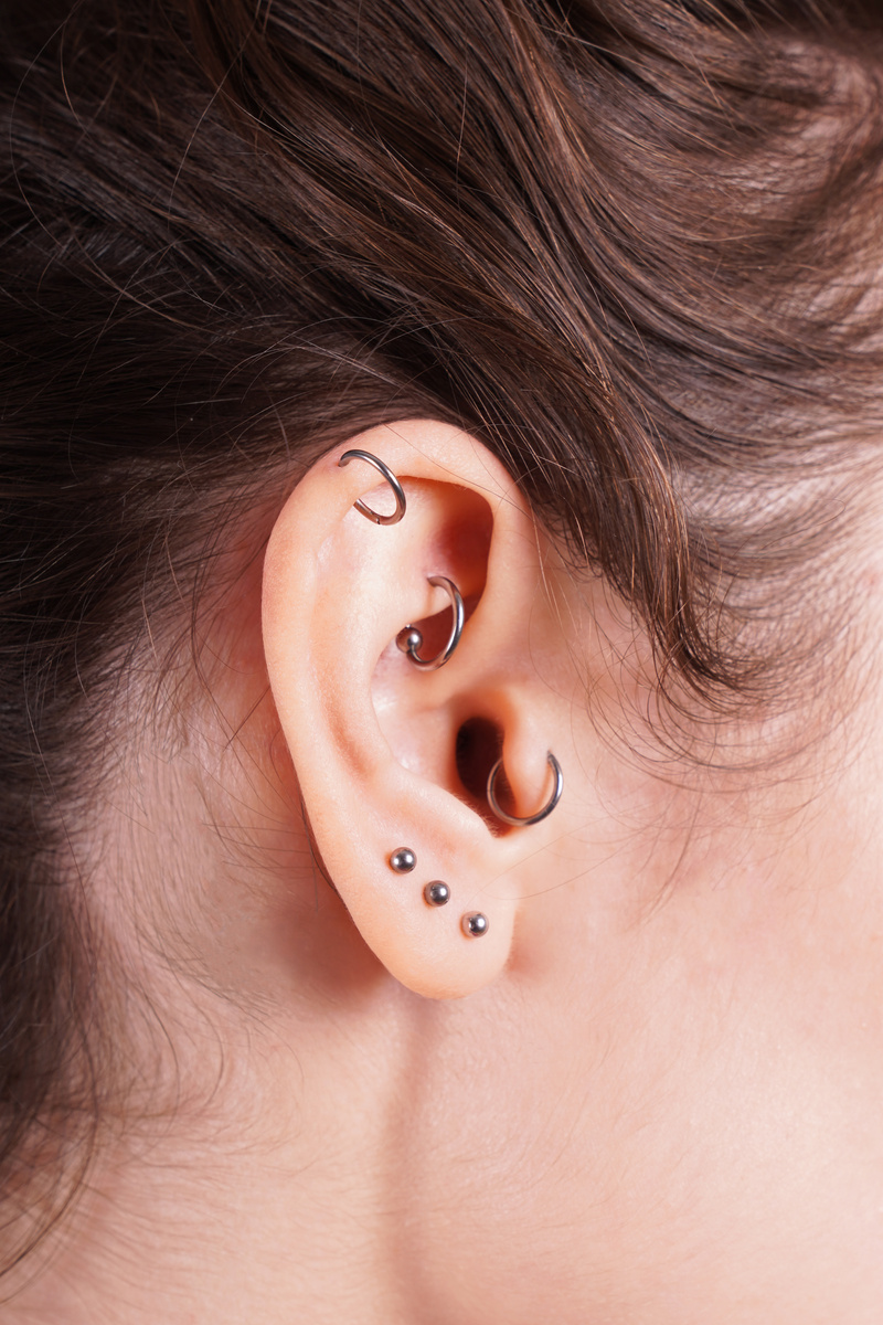 Ear Piercings Close-up